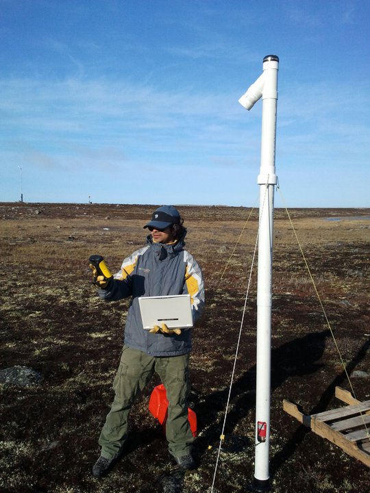 Operator calibrating Geophysical Base Station 